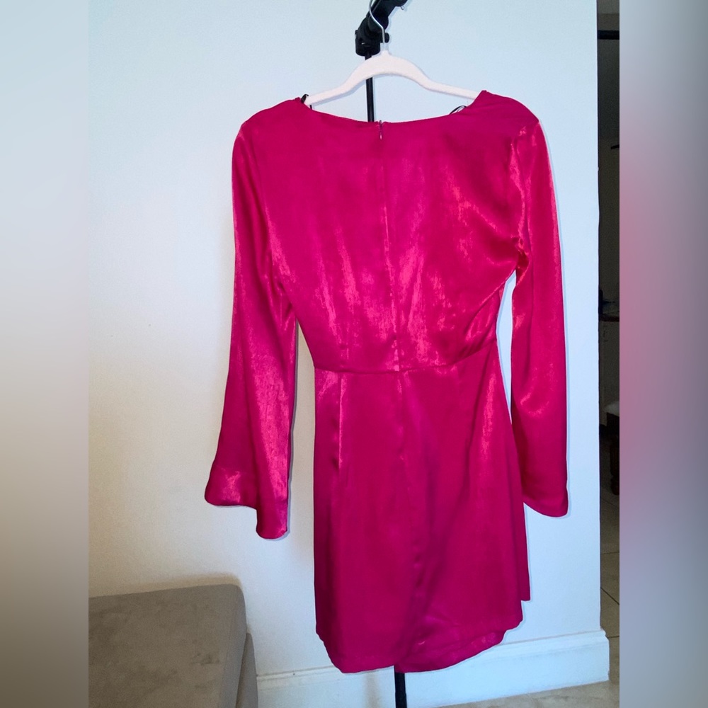 Zara Raspberry Silk Dress - Picture 6 of 6